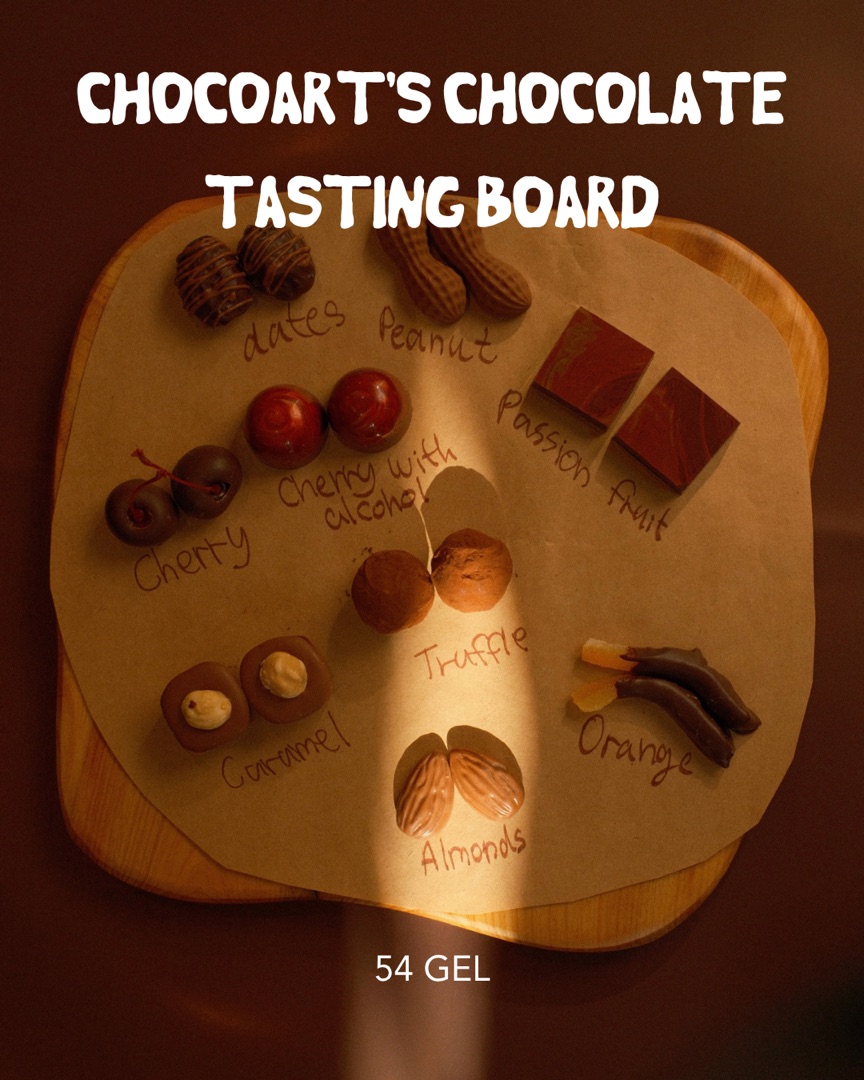 Chocoart's chocolate tasting board